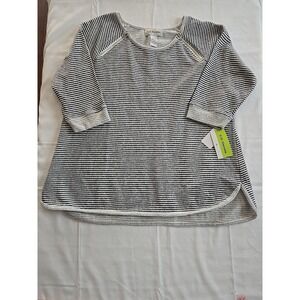 NWT CD Daniels Womens 1XL Striped Knit 3/4 Sleeve Pullover Sweater‎